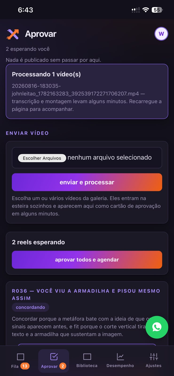 Aprove em um toque